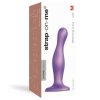 Strap-on-me Curvy M - hullámos, tapadókorongos dildó (lila)