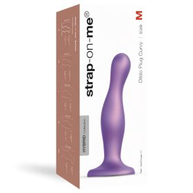   Strap-on-me Curvy M - hullámos, tapadókorongos dildó (lila)