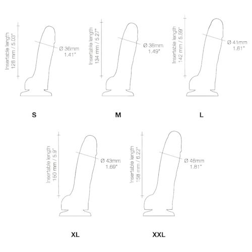 Strap-on-me M - kétrétegű, tapadókorongos dildó (fekete)