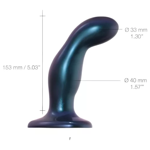 Strap-on-me Snaky M - hajlított anál dildó (kék)