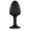 Dorcel Geisha Plug Diamond M - fehér köves anál plug (fekete)