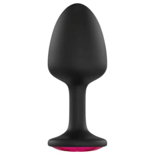 Dorcel Geisha Plug Ruby M - pink köves anál dildó (fekete)