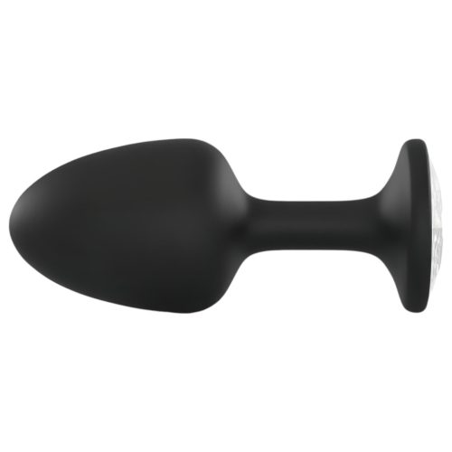 / Dorcel Geisha Plug Diamond L - fehér köves anál plug (fekete)