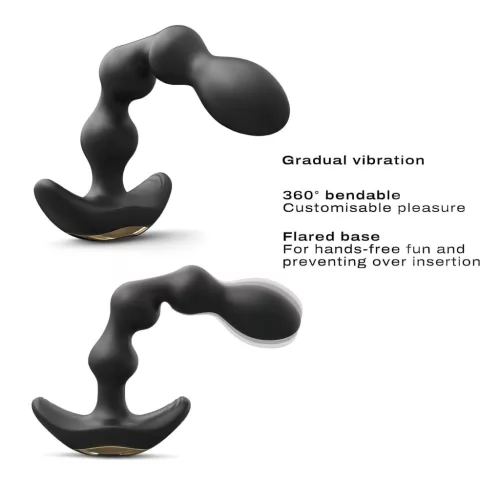 / Dorcel Flexi Balls - akkus, rádiós anál vibrátor (fekete)