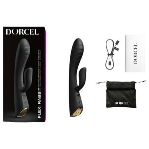 / Dorcel Flexi Rabbit - melegítő csiklókaros vibrátor (fekete)