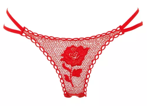 Panty Rose - rózsaszálba rejtett tanga (piros, S-L)