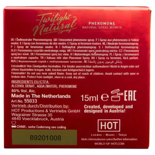 HOT Twilight Natural - feromon parfüm nőknek (15 ml) - illatmentes