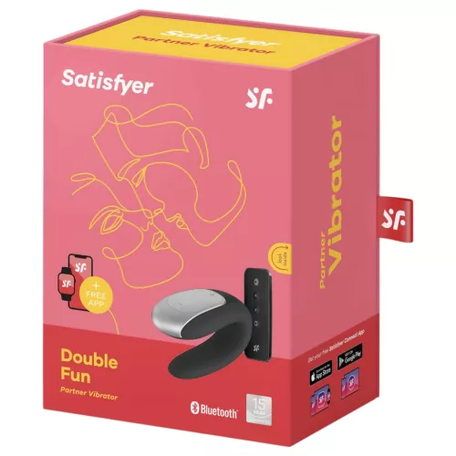 Satisfyer Double Fun – App-vezérelt párvibrátor (fekete)