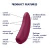 Satisfyer Curvy 1+ - okos léghullámos csiklóizgató (piros)