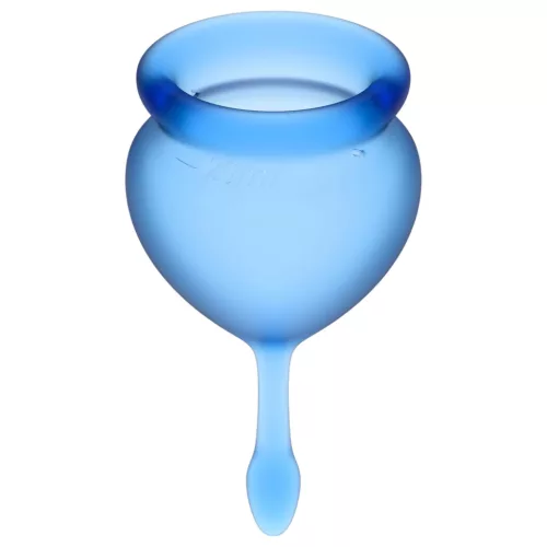 / Satisfyer Feel Good - szilikon menstruációs kehely szett (kék, 2 db)