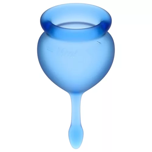 / Satisfyer Feel Good - szilikon menstruációs kehely szett (kék, 2 db)