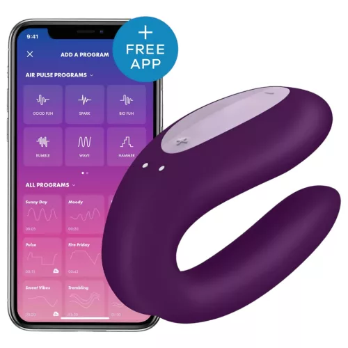 / Satisfyer Double Joy - okos, vízálló párvibrátor (lila)