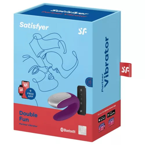 Satisfyer Double Fun – App-vezérelt párvibrátor (lila)