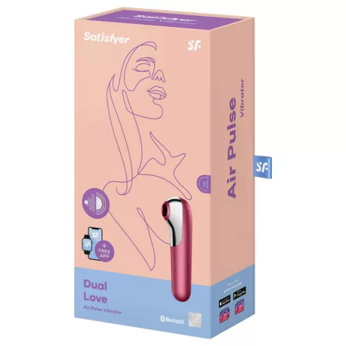 Satisfyer Dual Love - app-vezérelt csiklóvibrátor, csiklóizgató (piros)