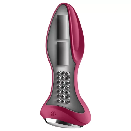 Satisfyer Rotator Plug 2 - akkus, gyöngyös anál vibrátor (piros)
