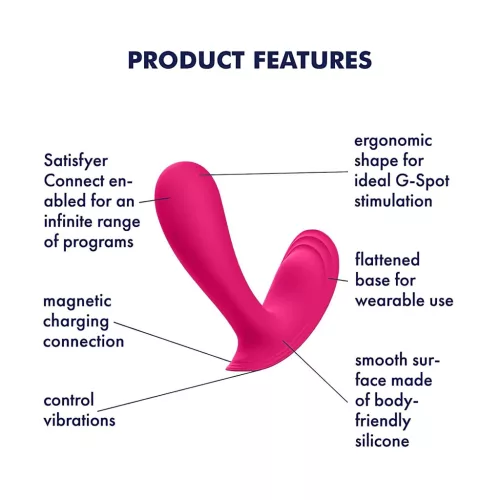 Satisfyer Top Secret – App-vezérelt vibrátor (pink)