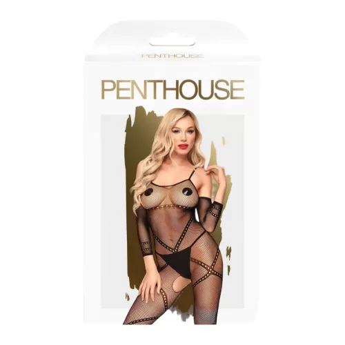 / Penthouse Under Arrest - nyitott overál (fekete)