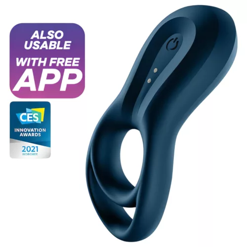 Satisfyer Epic Duo – App-vezérelt vibrációs péniszgyűrű, férfiaknak (fekete)