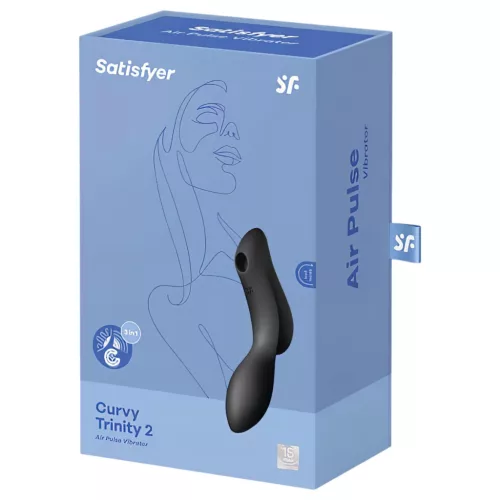 Satisfyer Curvy Trinity 2 - léghullámos 2in1 vibrátor (fekete)