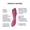 Satisfyer Curvy Trinity 3 - akkus léghullámos 2in1 vibrátor (piros)