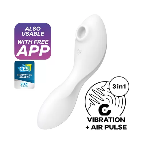Satisfyer Curvy Trinity 5+ - okos 2in1 vibrátor (fehér)
