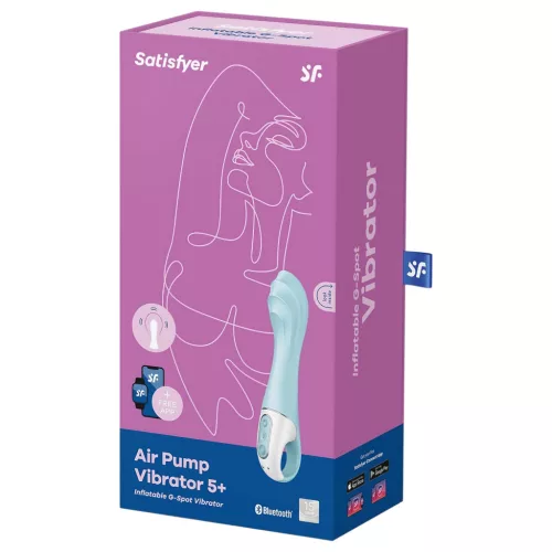 Satisfyer Air Pump Vibrator 5 – App-vezérelt (kék)