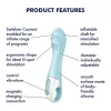 Satisfyer Air Pump Vibrator 5 – App-vezérelt (kék)