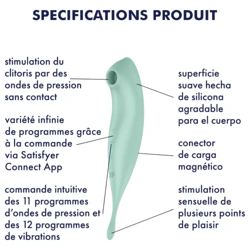 Satisfyer Twirling Pro - okos 2in1 csikló vibrátor (menta)
