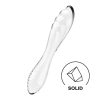 Satisfyer Dazzling Crystal 1 - 2 végű üveg dildó (áttetsző)