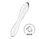 Satisfyer Dazzling Crystal 1 - 2 végű üveg dildó (áttetsző)