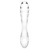Satisfyer Dazzling Crystal 1 - kétvégű üveg dildó (átlátszó)