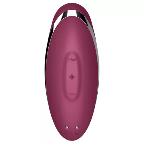 Satisfyer Tap & Climax 2 - 2in1 csiklóizgató és vibrátor (piros)