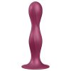 Satisfyer Double Ball-R - tapadótalpas súlyozott dildó (piros)