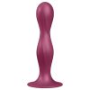 Satisfyer Double Ball-R - tapadókorongos súlyozott dildó (piros)