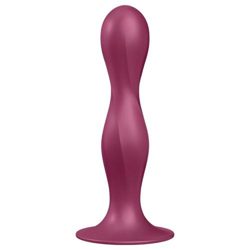 Satisfyer Double Ball-R - tapadótalpas súlyozott dildó (piros)