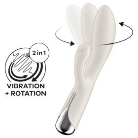   Satisfyer Spinning Rabbit 1 - forgó csiklókaros vibrátor (bézs)