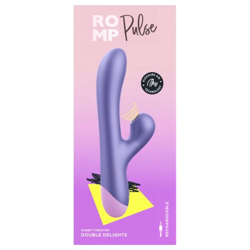 ROMP Pulse - G-pont vibrátor léghullámos csiklóizgatóval (lila)