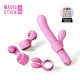 / Magic Stick - vibrátor, cserélhető feltétekkel (pink)
