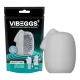 VIBEGGS Naughty Nubs - vibrációs tojás maszturbátor (fehér)