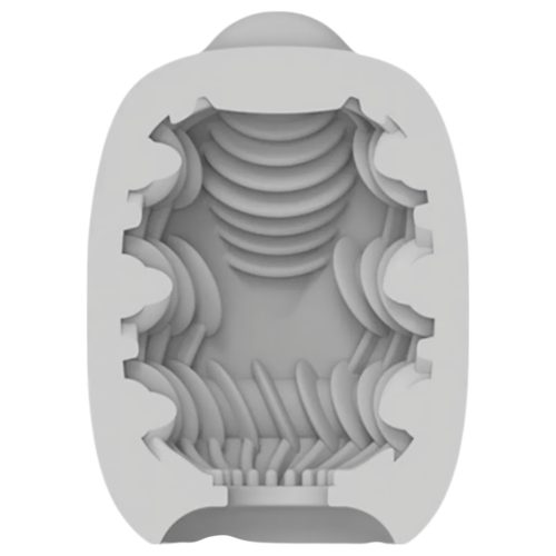 VIBEGGS Ribs Delight - vibrációs tojás maszturbátor (fehér)