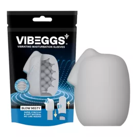   VIBEGGS Blow Misty - vibrációs tojás maszturbátor férfiaknak (fehér)