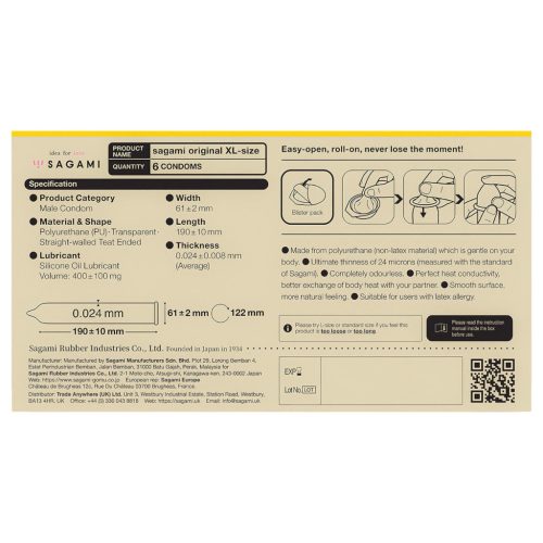 Sagami Original 0,02 XL - óvszer - 61mm (6db)
