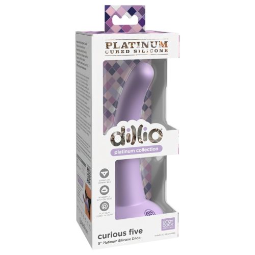 Dillio Curious Five - tapadókorongos dildó (15cm) - lila