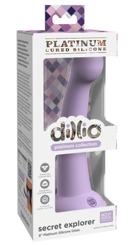 Dillio Secret Explorer - tapadókorongos dildó (17cm) - lila