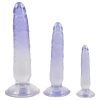 Crystal Clear - anál tréner dildó készlet - 3db (átlátszó-kék)