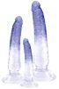 Crystal Clear - anál tréner dildó készlet - 3db (átlátszó-kék)