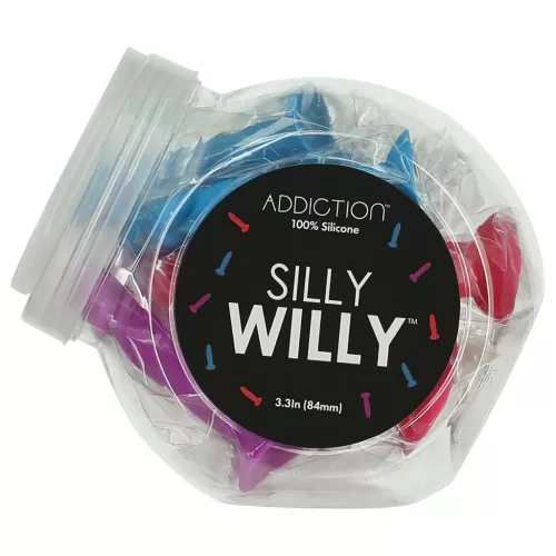 / Silly Willy - tapadókorong szilikon dildó - 12 db (színes)