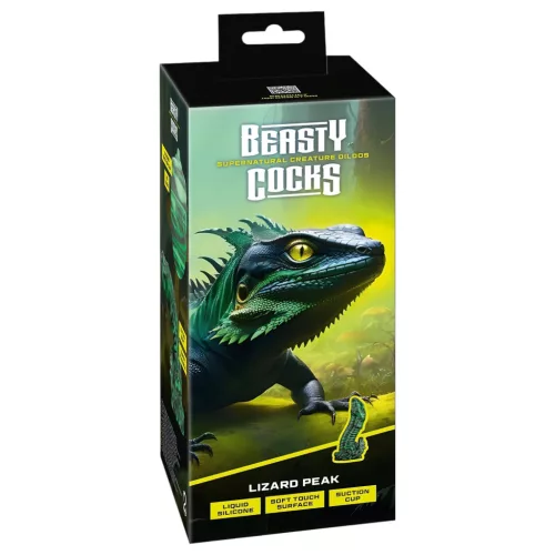 Beasty Cocks Lizard Peak - gyík pénisz dildó (zöld-fekete)