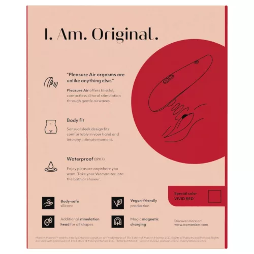 Womanizer Marilyn Monroe - léghullámos csiklóizgató (piros)
