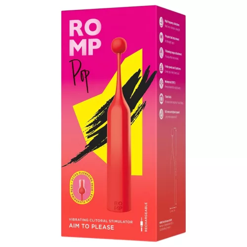 ROMP Pop - akkus, vízálló mini csiklóizgató vibrátor (piros)